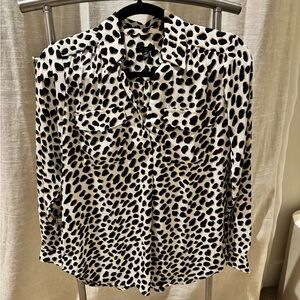 Ann Taylor Animal Print Camp Shirt